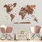 Living Room Decor, 3D World Map Wall Art Oak color, Travel Map, Housewarming Gift for the Home, Enjoy The Wood